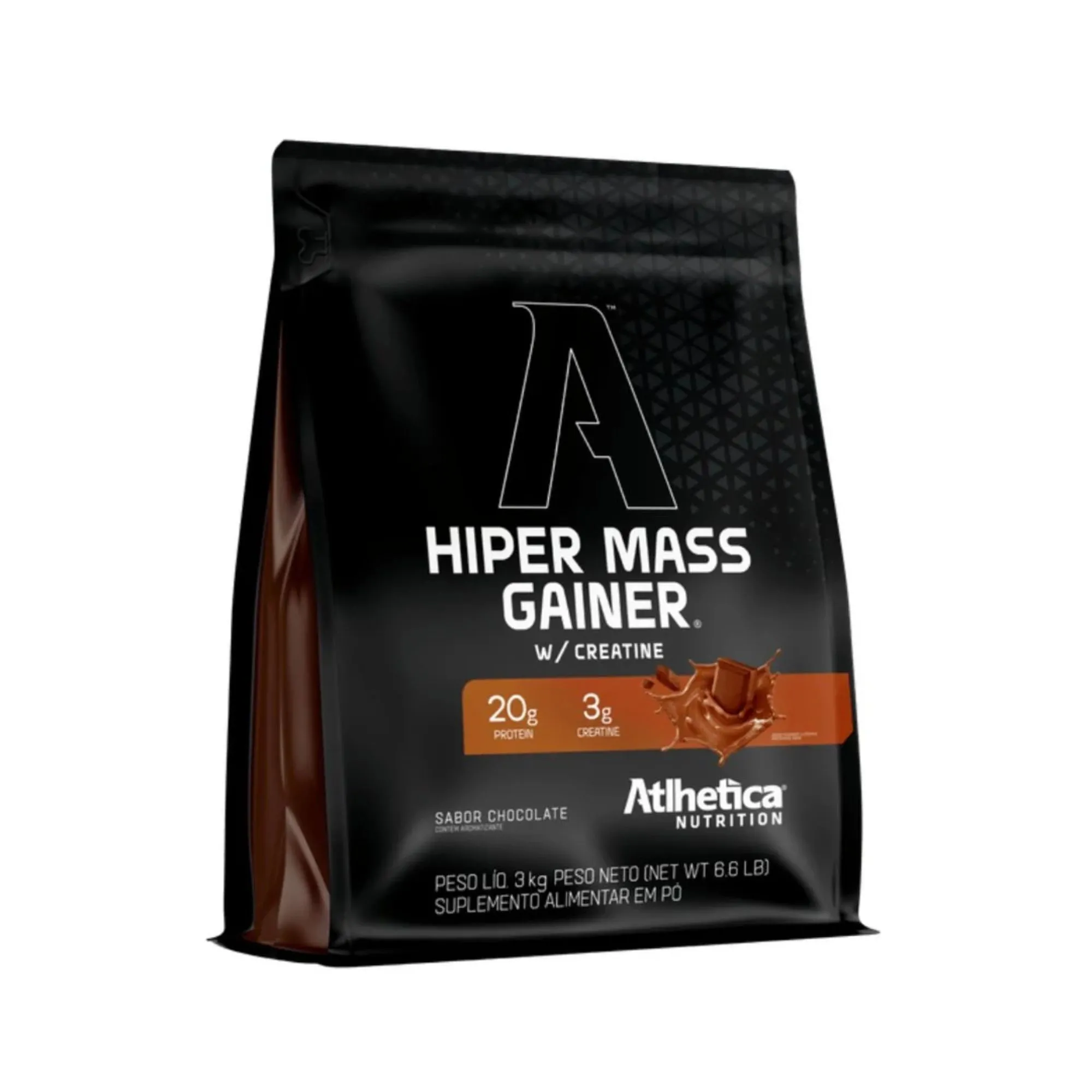 Hipercalórico Hiper Mass Gainer Com Creatine Chocolate 3kg Atlhetica Nutrition