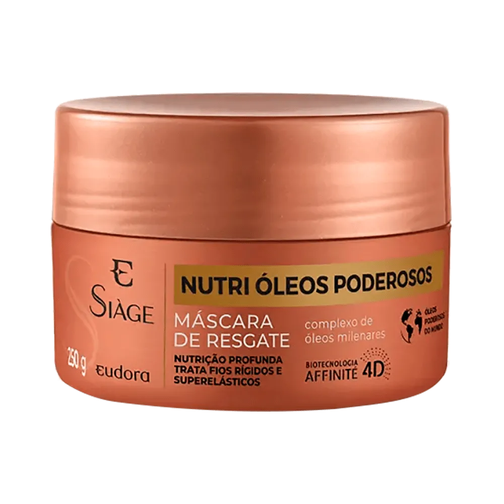 Máscara De Resgate Capilar Eudora Siàge Nutri Óleos Poderosos 250g