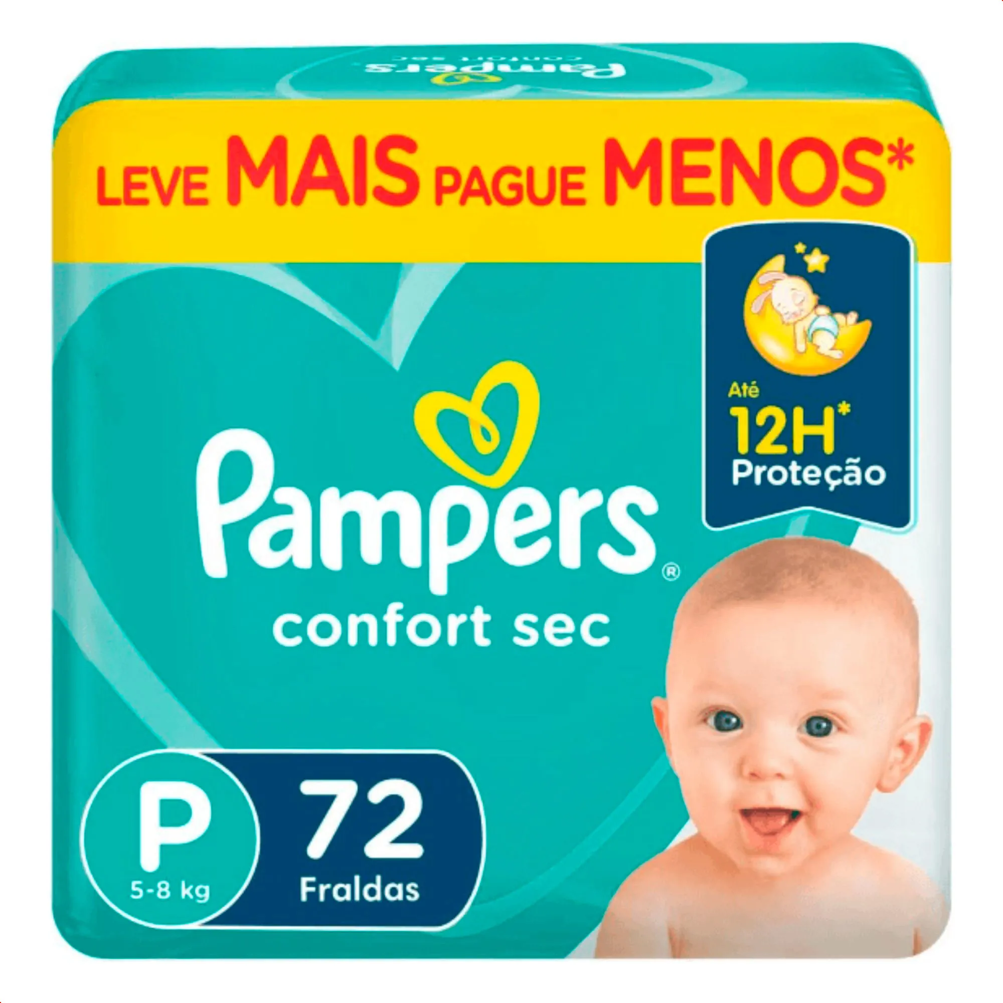 Fralda Pampers Confort Sec P 72 Unidades