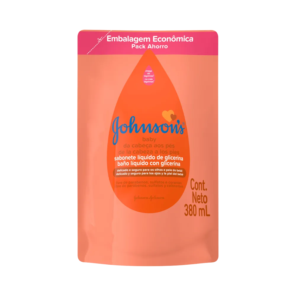 Sabonete Liquido Infantil J&j Cabeca Aos Pes Glicerina Refil 380ml