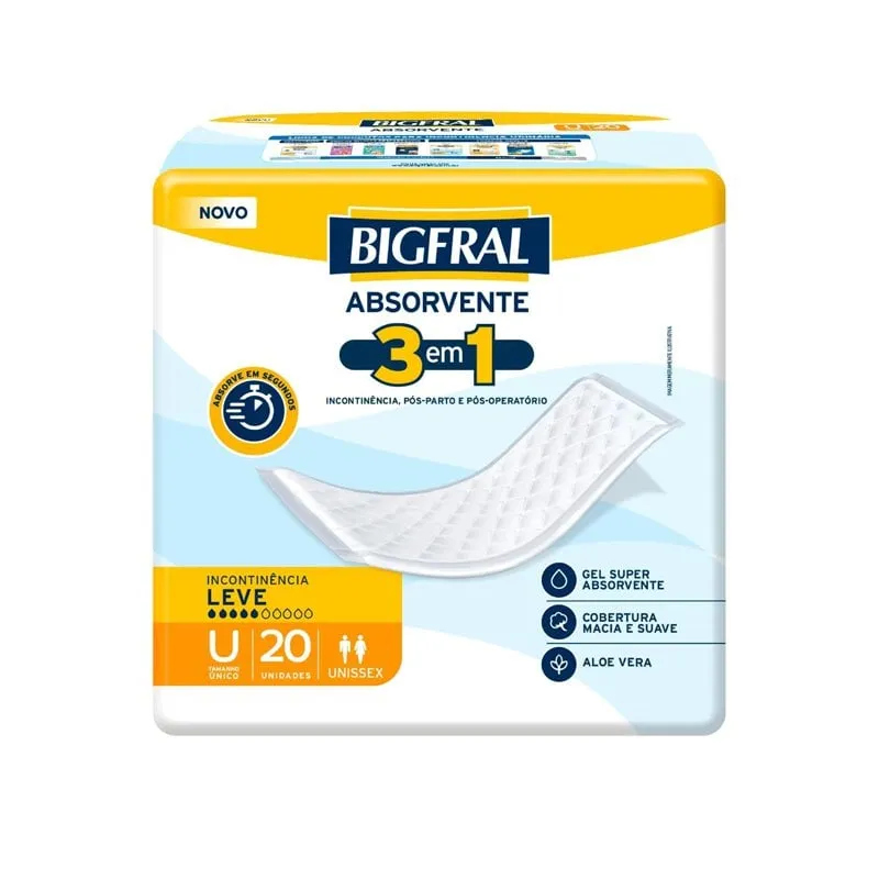 Absorvente Geriátrico Bigfral Regular Super 20 Unidades