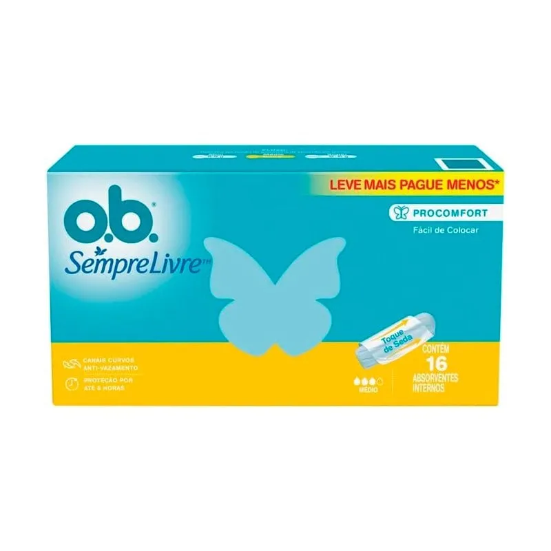 Absorvente Interno O.B Médio Pro Comfort 16 Unidades