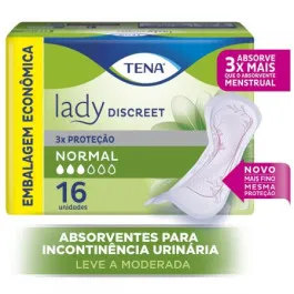 Absorvente Geriátrico Tena Lady Discreet Normal 16 Unidades