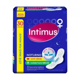 Absorvente Intimus Noturno Seca com Abas 30 Unidades