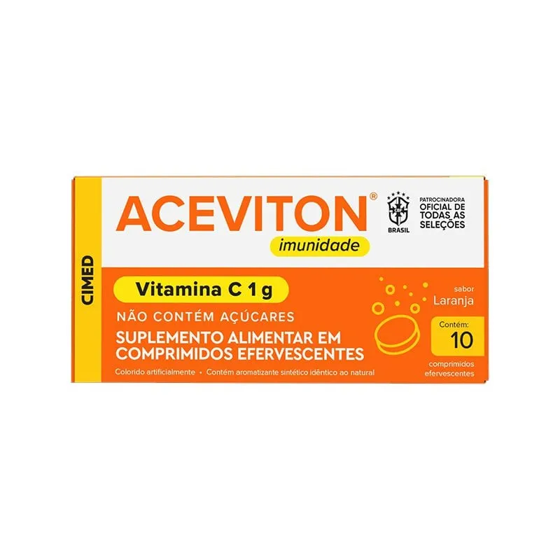 Aceviton 1g Sabor Laranja 10 Comprimidos