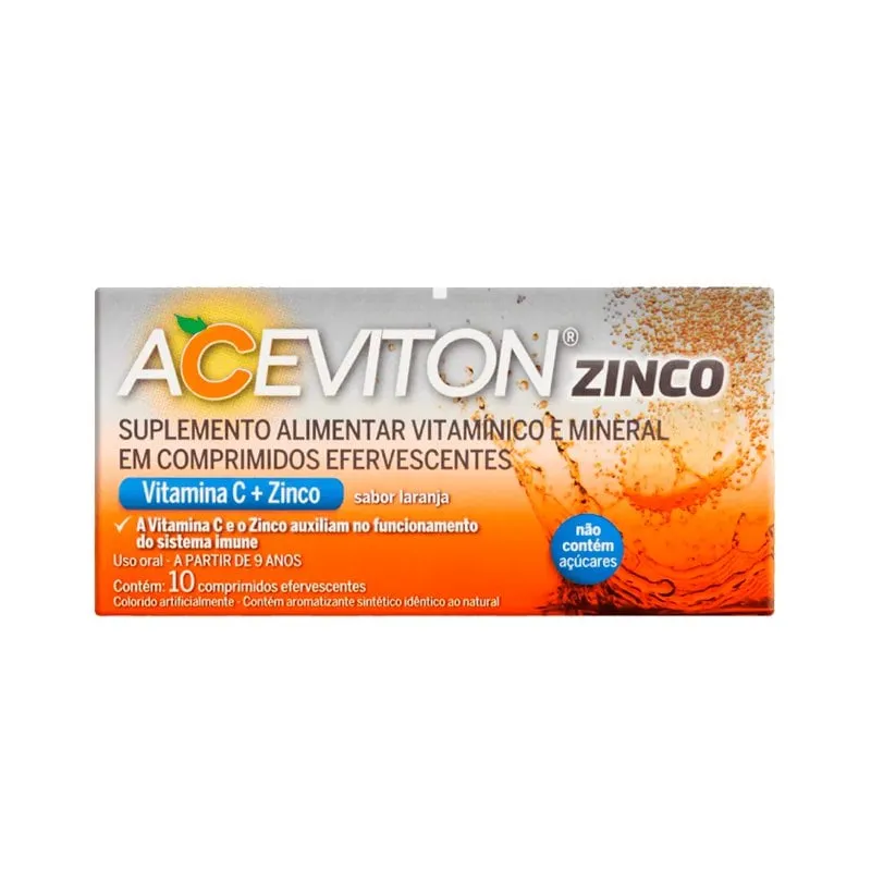 Aceviton Zinco Sabor Laranja 10 Comprimidos Efervescentes