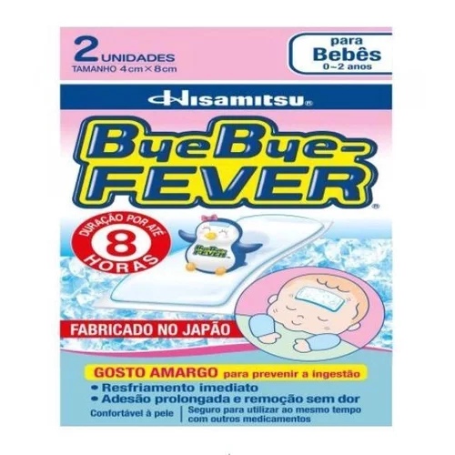 Adesivo para Alívio da Febre ByeBye-Ferver Hisamitsu 0 a 2 Anos 2 Unidades