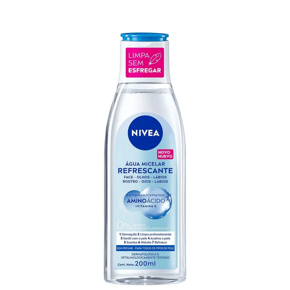Água Micelar Nivea Refrescante Solução de Limpeza 7 em 1 com 200ml