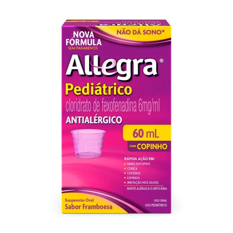 Allegra 6mg/ml Sabor Framboesa + Copo Dosador 60ml