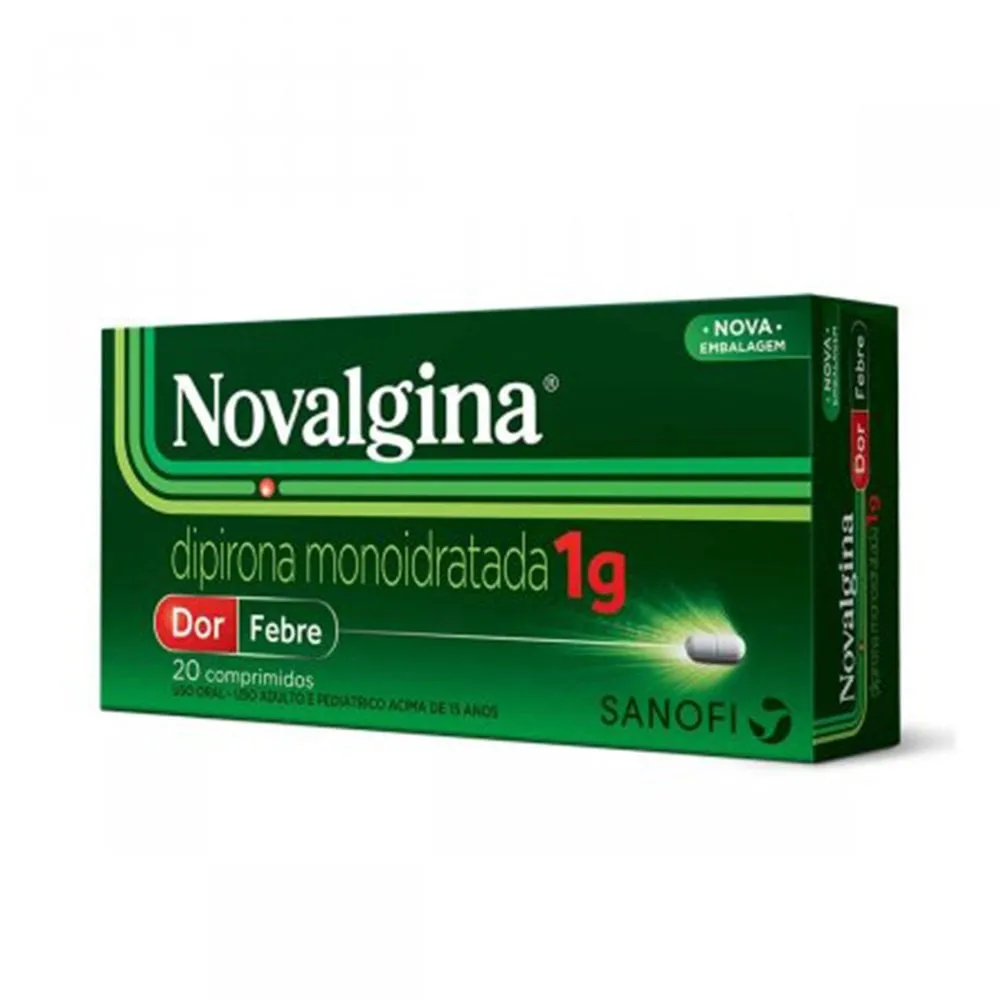 Analgésico e Antitérmico Novalgina 1g c/ 20 Comprimidos