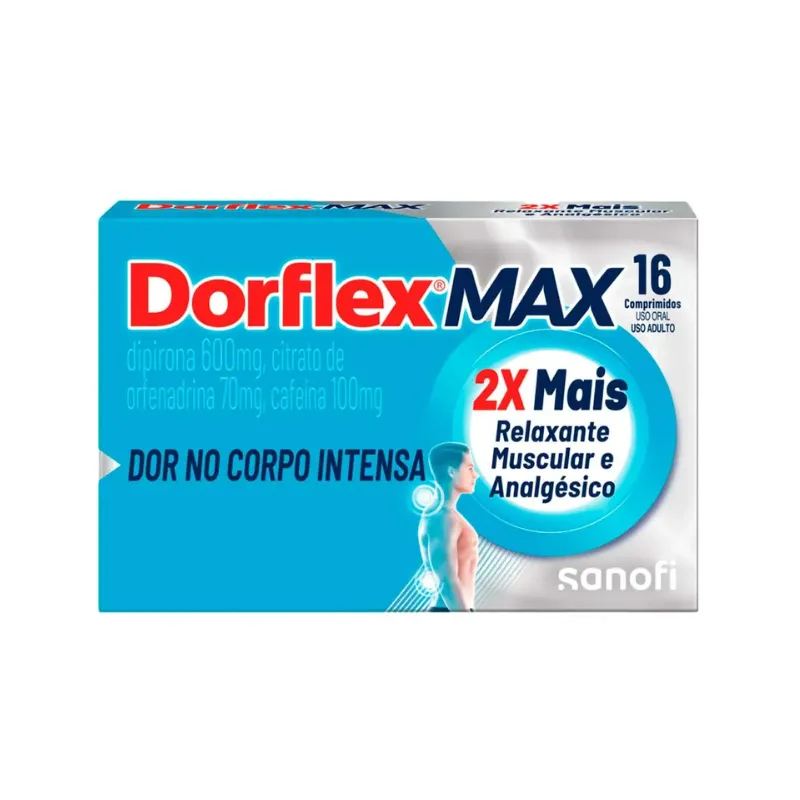 Analgésico e Relaxante Muscular Dorflex Max 600mg Sanofi 16 Comprimidos