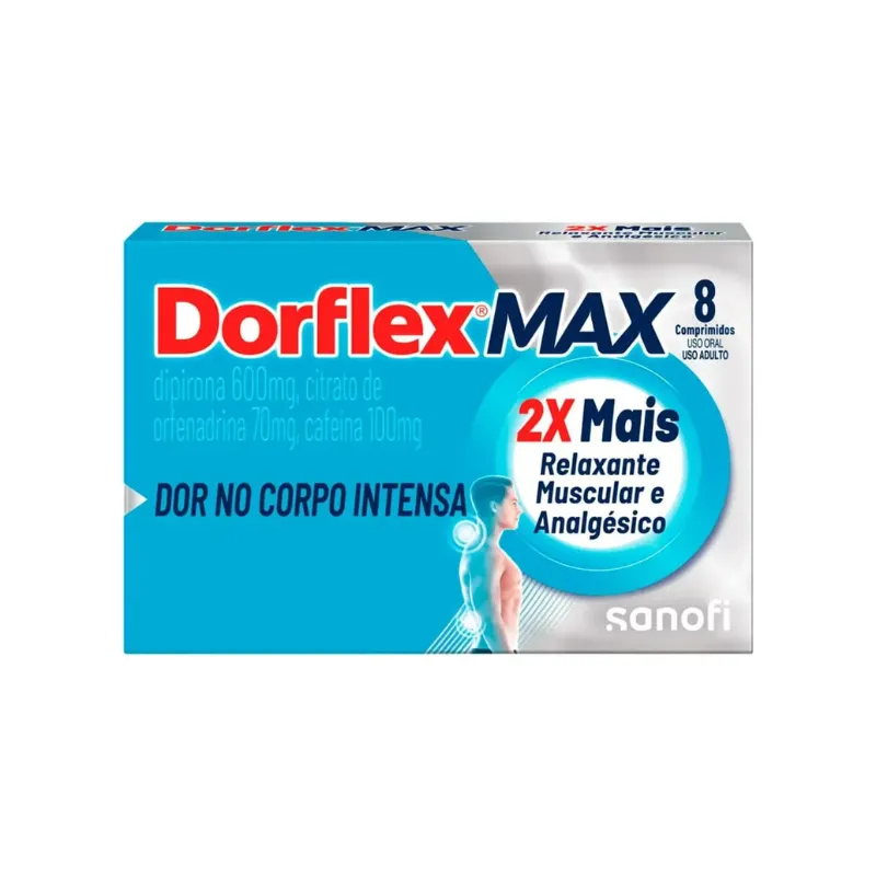 Analgésico e Relaxante Muscular Dorflex Max 600mg Sanofi 8 Comprimidos