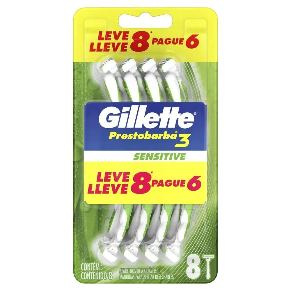 Aparelho Prestobarba3 Sense L8P6 - Gillette Prestob3