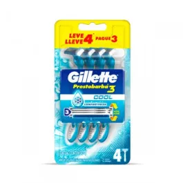 Aparelho de Barbear Gillette Prestobarba 3 Cool 4 Unidades
