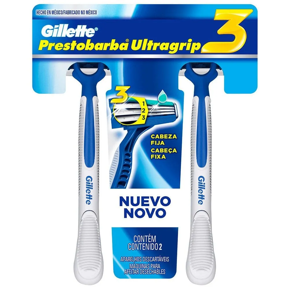 Aparelho de Barbear Gillette Prestobarba UltraGrip 3 2Un