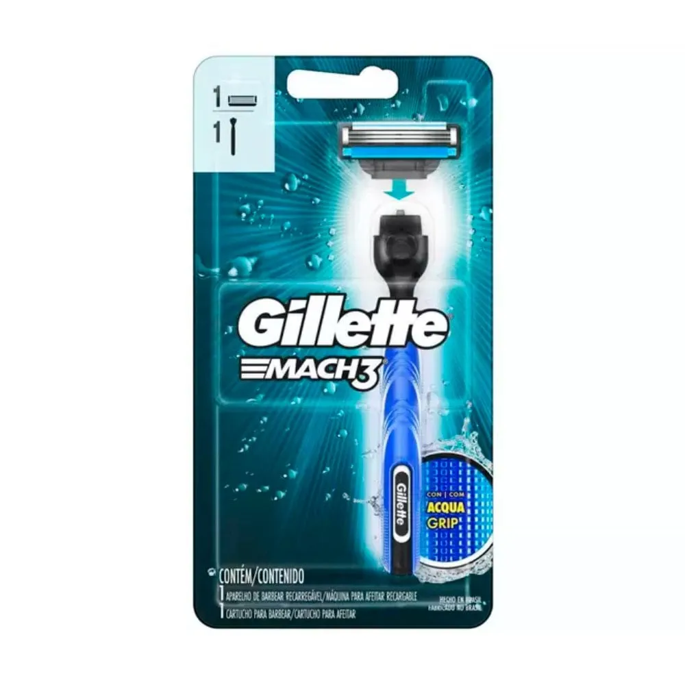 Aparelho de Barbear Mach3 Aqua-Grip Gillette