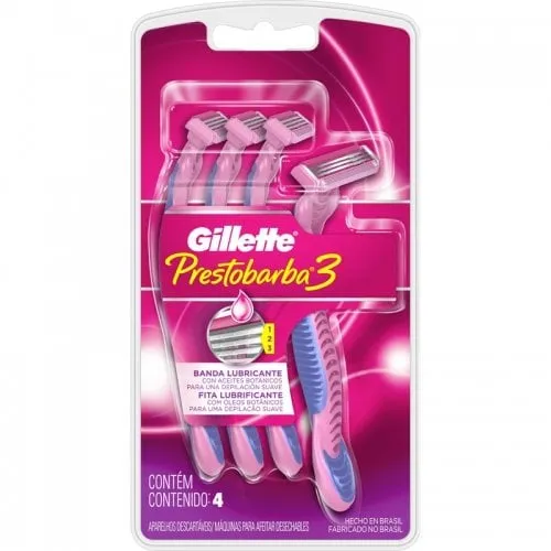 Aparelho de Depilação Gillette Prestobarba 3 4Un