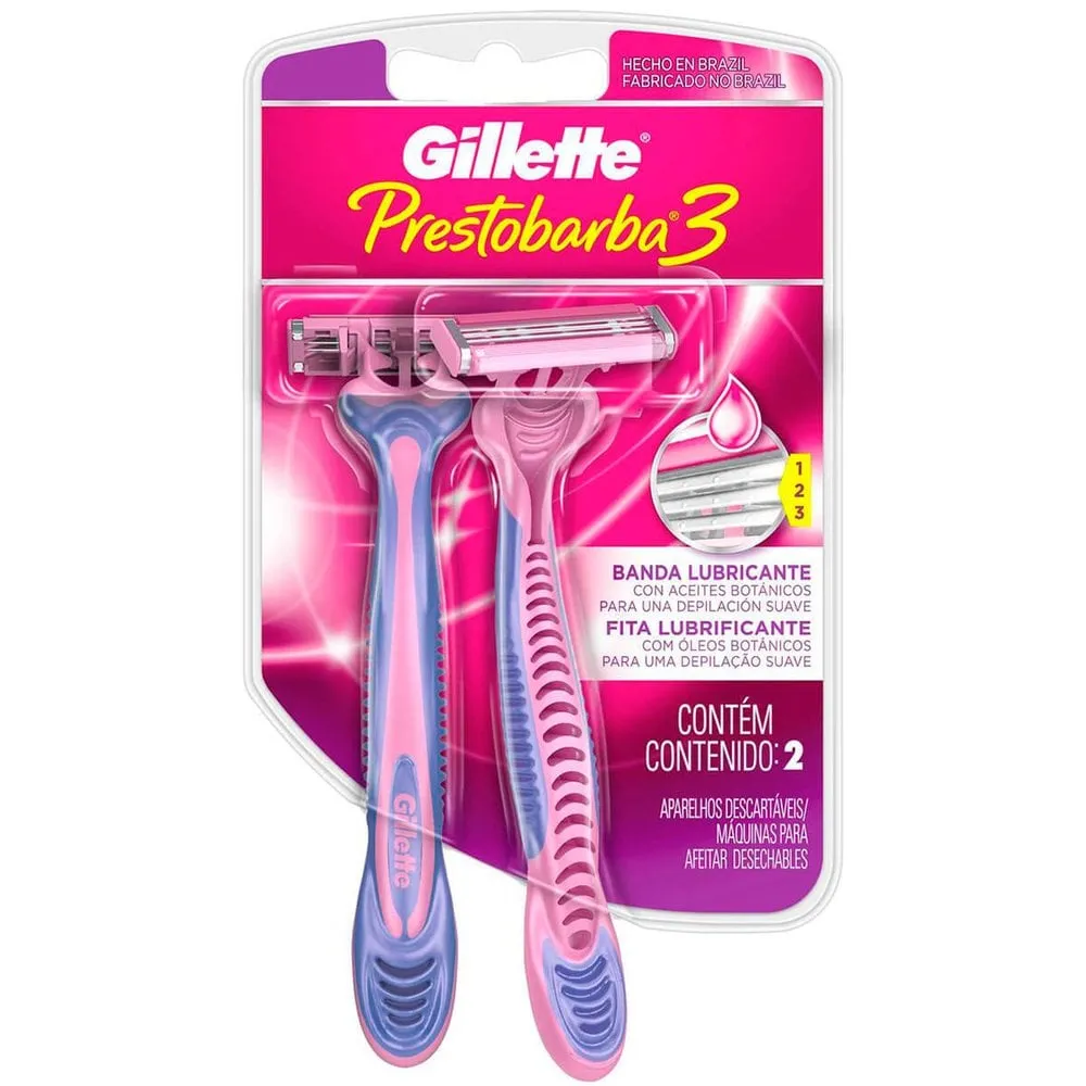 Aparelho de Depilação Gillette Prestobarba 3 Feminino 2Un