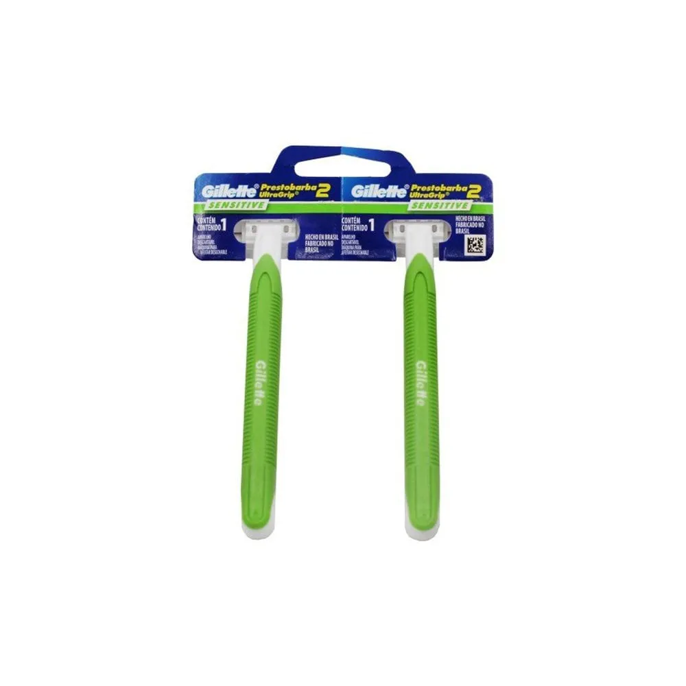 Aparelho Prestobarba Gillette Sensitive Ultragrip 2 Com 2 Unidades