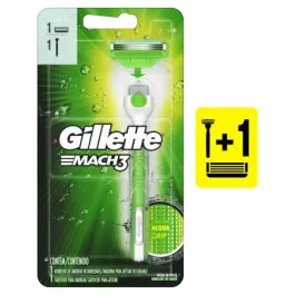 Aparelho de Barbear Gillette Mach3 Sensitive Acqua Grip 1 Unidade