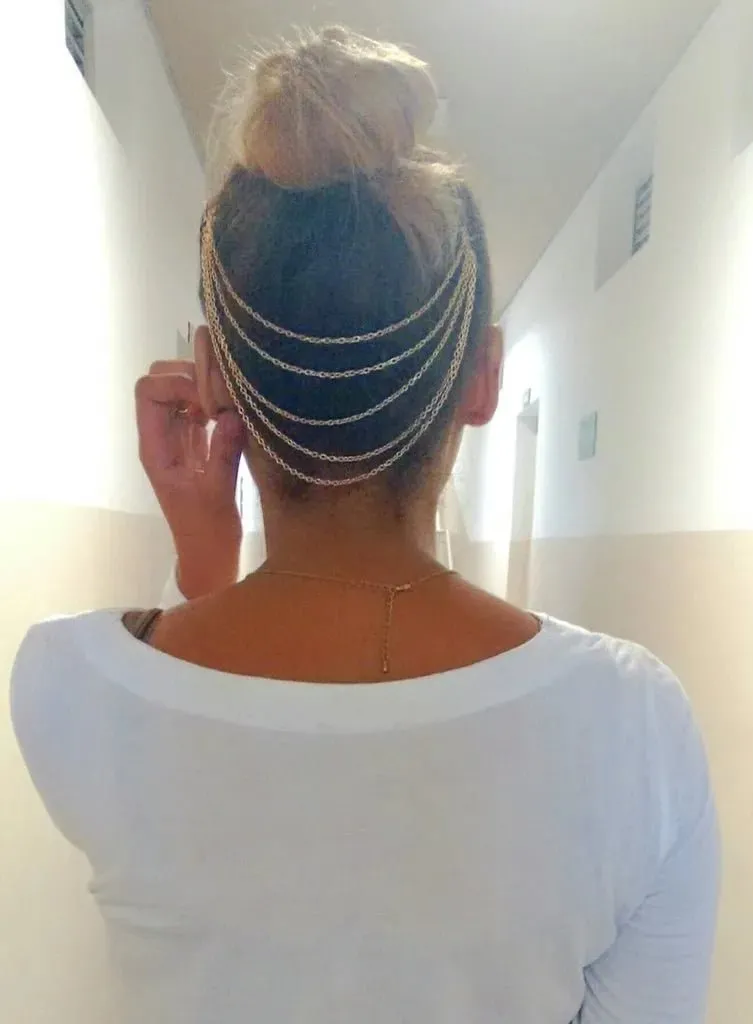 Avon Aplique com Corrente Dourada para Cabelos Avon Moda e Casa