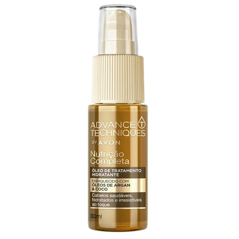 Avon Argan Coco Óleos Nutrição Completa Tratamento Hidratante AT 30ml - VAL. 02/2026Resultado da perfeita combinação dos óleos de Argan e Coco que, além de nutrir, hidrata os fios, deixando-os macios, com brilho e sem frizz. É absorvido imediatamente, prop