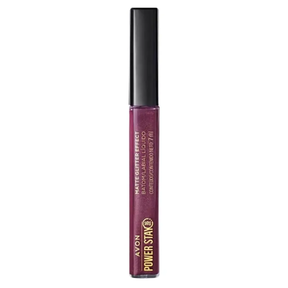 Avon Power Stay Matte Glitter Effect Batom Líquido Marsala Radiante 7ml