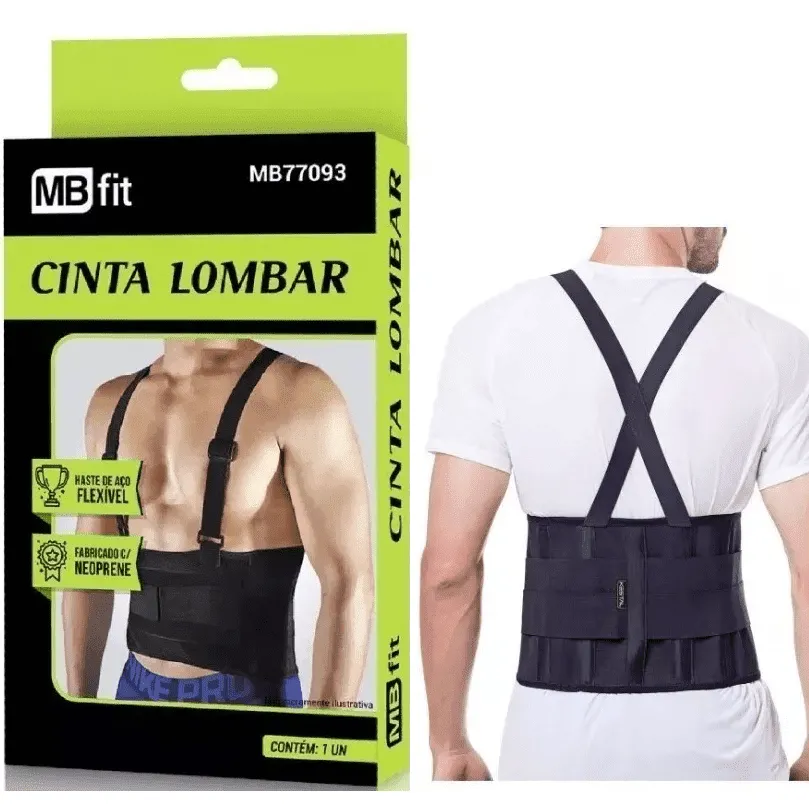 Cinta Lombar Original Marca Mb Fit Cor PretaInformações do ProdutoCinta Lombar Original Marca Mb Fit Cor PretaA CINTA LOMBRA COM HASTES DE PLÁSTICO FLEXÍVEL MBFIT OFERECE SUPORTE E COMPRESSÃO NA REGIÃO LOMBAR, AUXILIANDO A POSTURA. A COMPRESSÃO PODE SER AJ