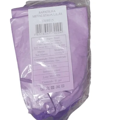 Avon Moda e Casa Sapatilha Metalizada Color AvonPÉS MUITO MAIS HIDRATADOSPotencialize seus tratamentos usando as sapatilhas metalizada color Avon nos cuidados com os pés ressecados, rachados e descamativa, gretada ou com fissuras. Não usar em caso de ferid