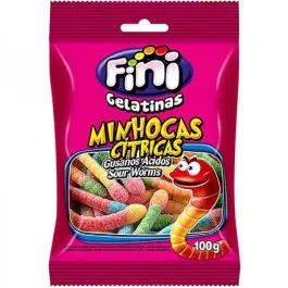Bala Fini Minhocas Azedinhas 100g