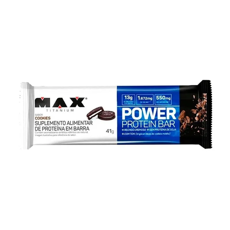 Barra de Proteína Max Titanium Power Protein Bar Cookies 41g