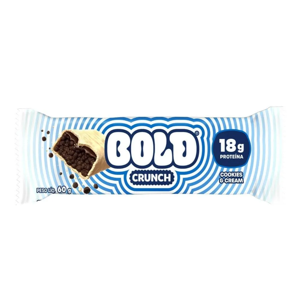 Barra de Proteínas Bold Crunch Sabor Cookies e Cream 60g