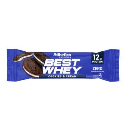 Barra de Proteina - Best Whey Bar - 12g de Proteina - Sabor Cookies & Cream 49g - Atlhetica Nutrition