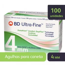 Agulha para Caneta de Insulina BD Ultra-Fine 4mm - 100 Unidades