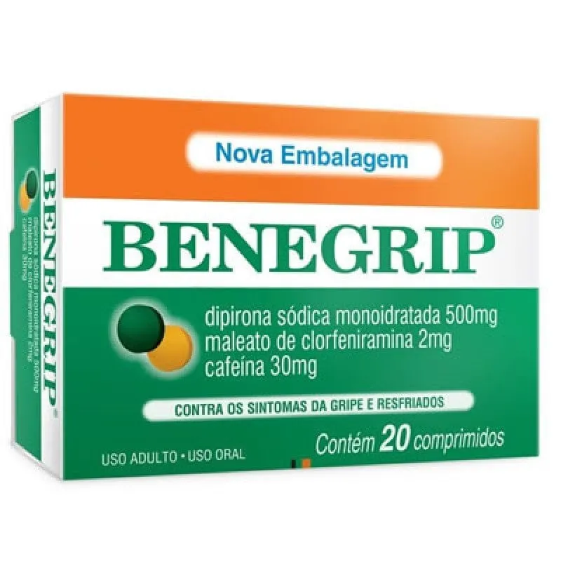 Benegrip 500mg/2mg/30mg 20 Comprimidos Revestidos