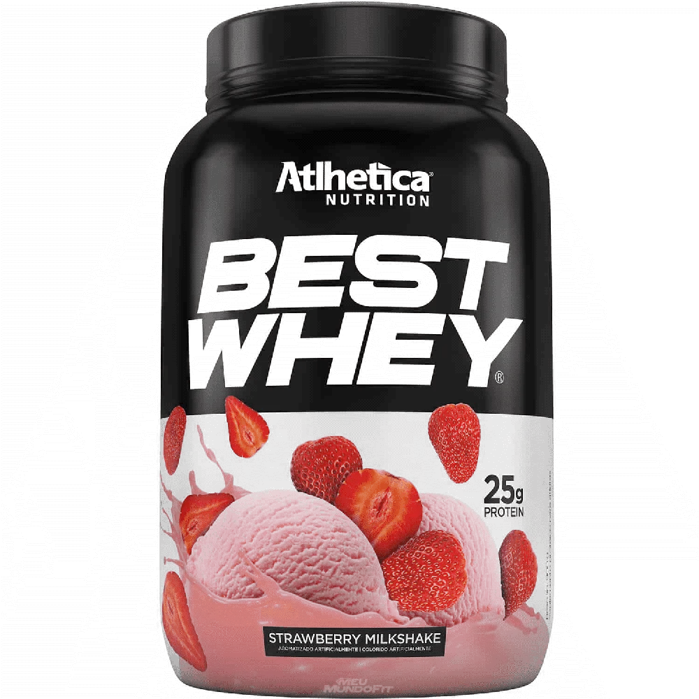 Best Whey 900G Milkshake de Morango- Atlhetica Nutrition