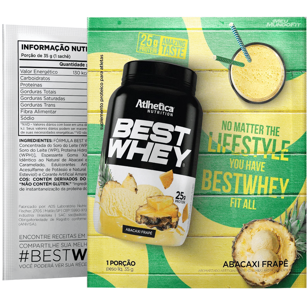 Best Whey Sachet Frapê De Abacaxi Atlhetica Nutrition