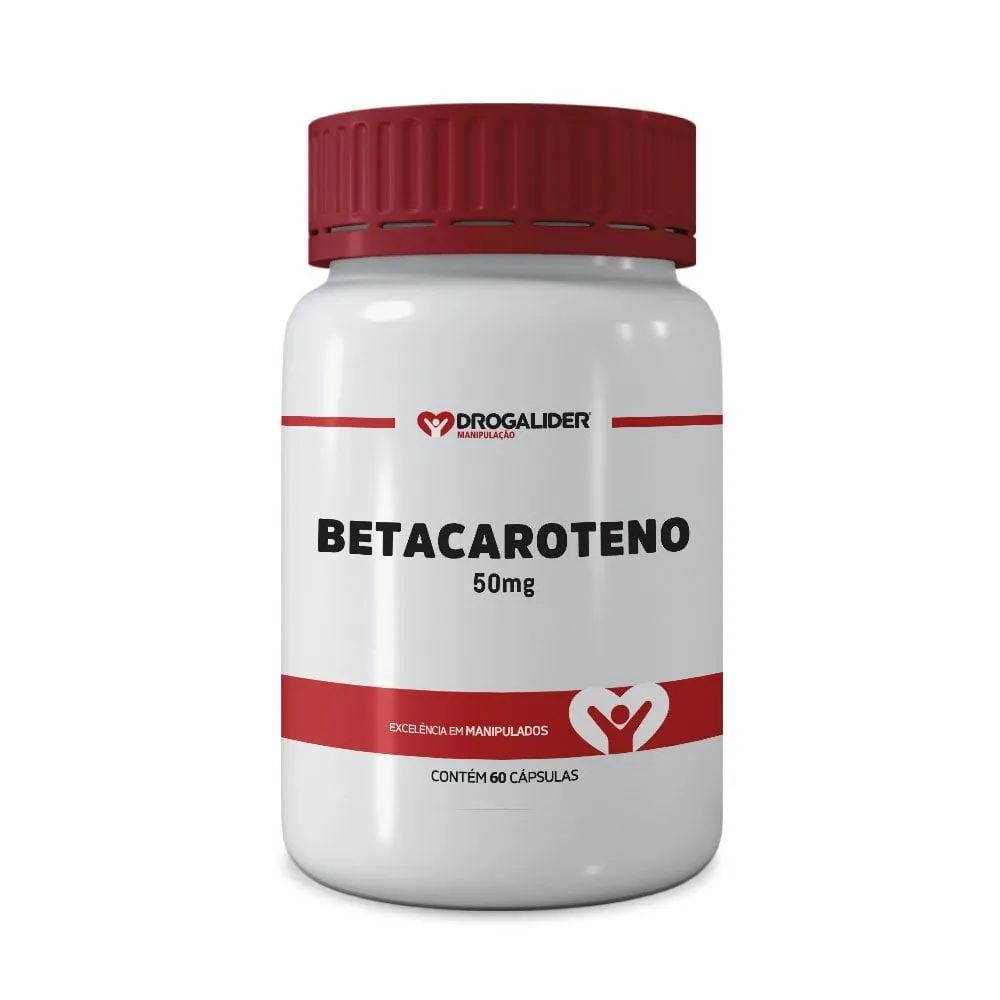 Betacaroteno 50mg 60 cápsulas Favorece o Bronzeamento e Protege a Pele