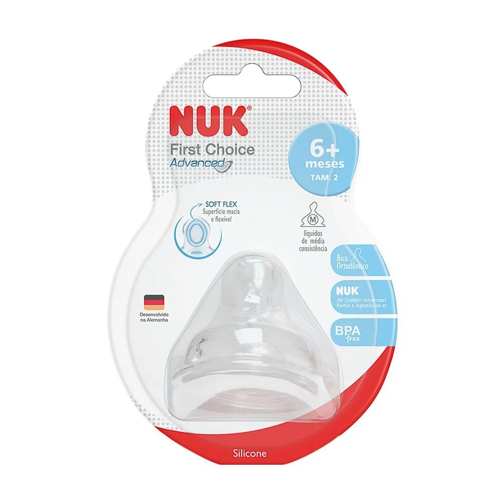 Bico De Mamadeira First Choice Nuk Nº2 Silicone Medium 1Un