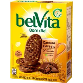 Biscoito Integral Cacau & Cereais Belvita Caixa 75g