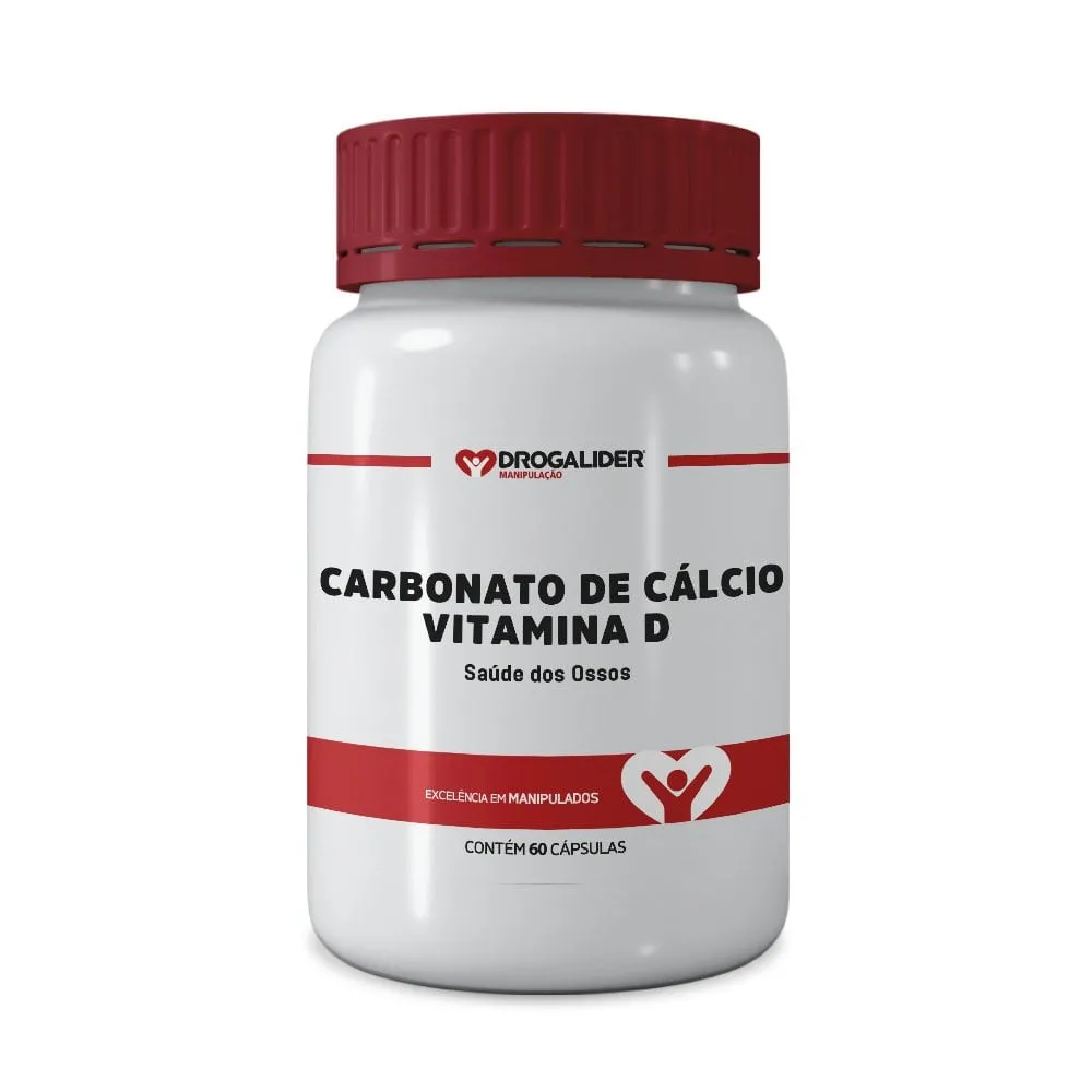 Carbonato de Cálcio 500mg + Vitamina D 400ui 60 cápsulas Saúde dos Ossos