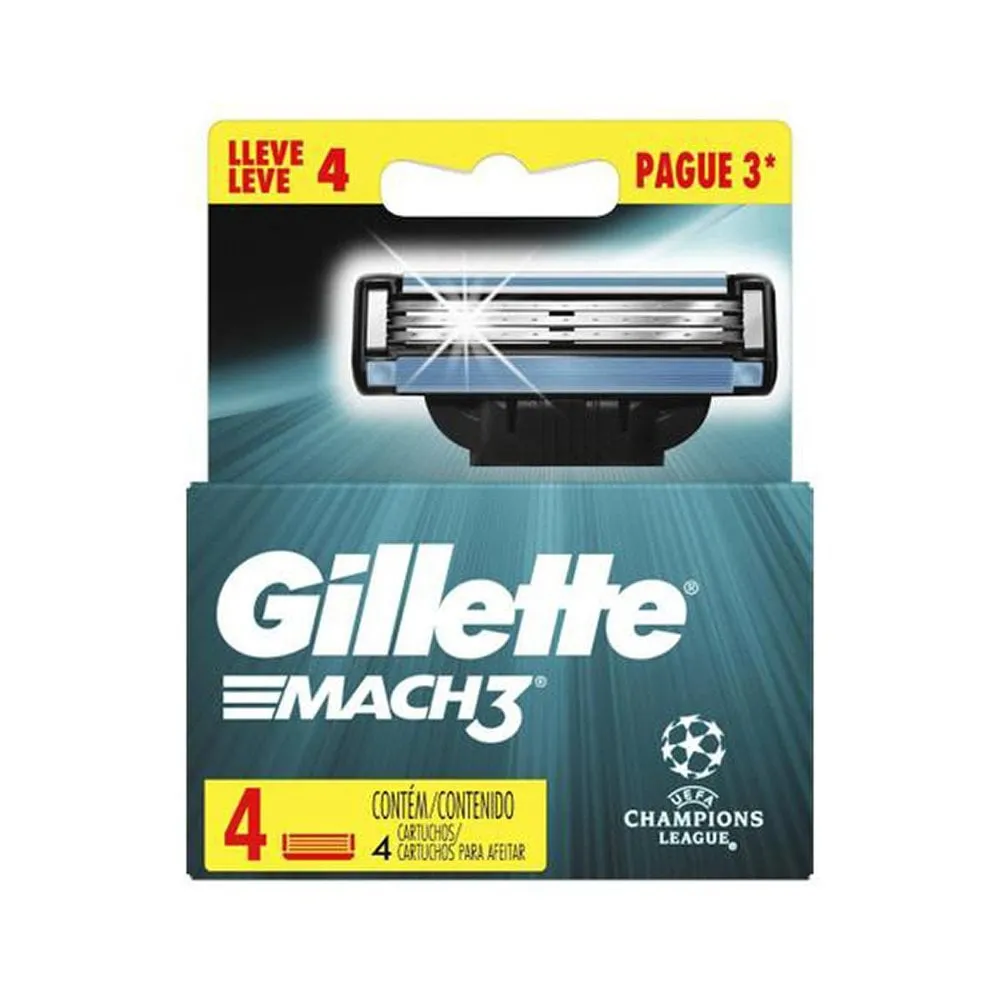 Carga Para Barbear Gillette Mach 3 Leve 4 Pague 3
