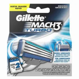 Carga Refil Aparelho de Barbear Gillette Mach3 Turbo - 2 Unidades