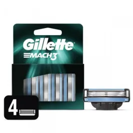 Carga Refil para Aparelho de Barbear Gillette Mach3 - 4 Unidades