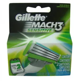 Carga Refil para Aparelho de Barbear Gillette Mach3 Sensitive - 2 Unidades