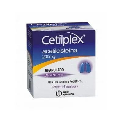 Cetilplex 200mg, caixa com 16 envelopes com 5g de granulado de uso oral