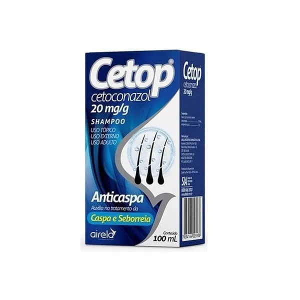 Cetop 20mg/g, caixa com 1 frasco com 100mL de shampoo