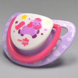 Chupeta Neopan Rosa Unicornio Silicone Bico Ortodôntico Nº1 0-6 Meses - 1 Unidade
