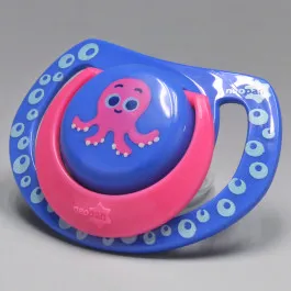 Chupeta Neopan Decorada Azul Polvo Silicone Bico Ortodôntico Nº1 0-6 Meses - 1 Unidade