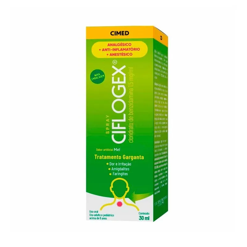 Ciflogex 15mg/ml frasco com spray 30ml sabor mel